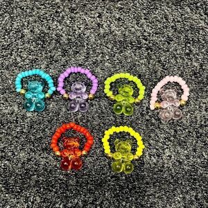6-Pack Rainbow Gummy Bear Rings - New!